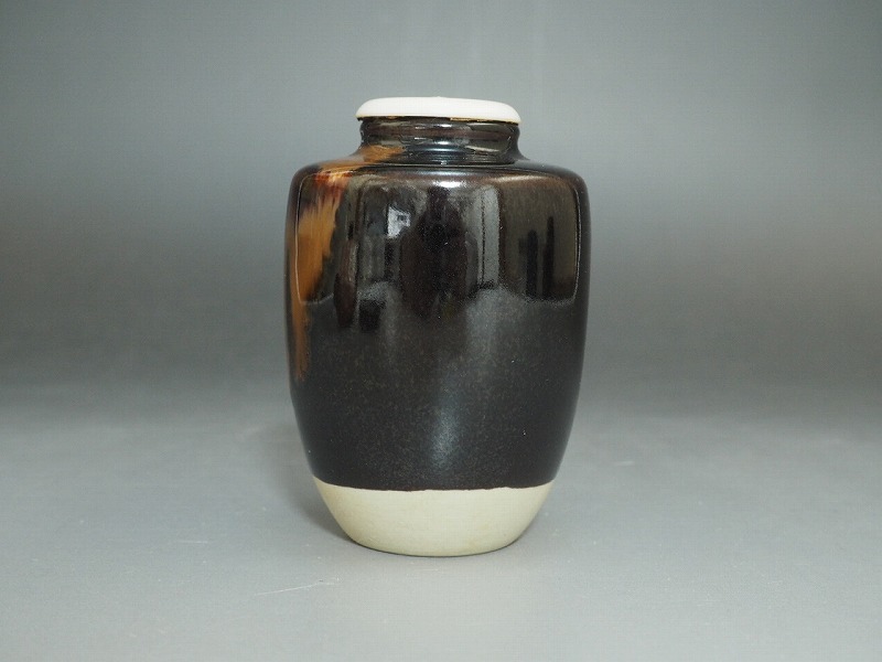 A3528 肩衝 茶入 仕覆付 ☆ 高8㎝ 茶道具 抹茶道具 茶懐石