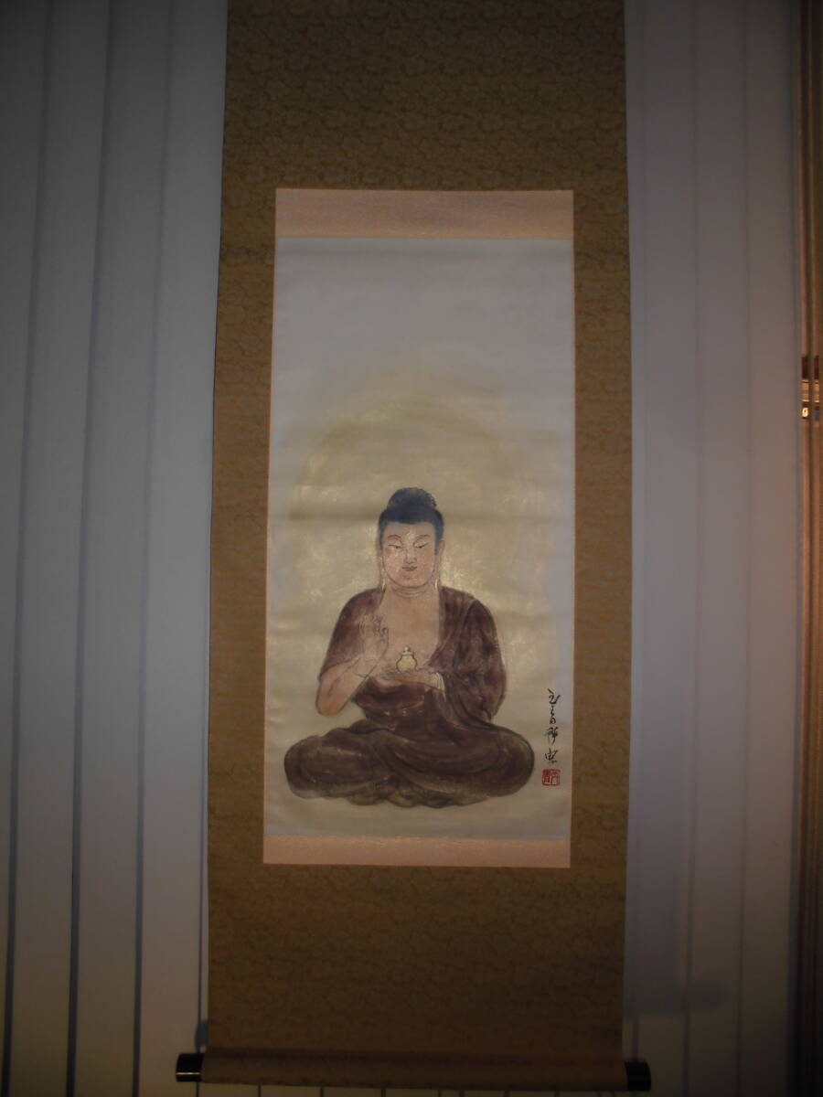 直原玉青筆画 牧牛図 湯呑 筒茶碗 黄檗窯 共箱 美品(メ1273) 直原玉青