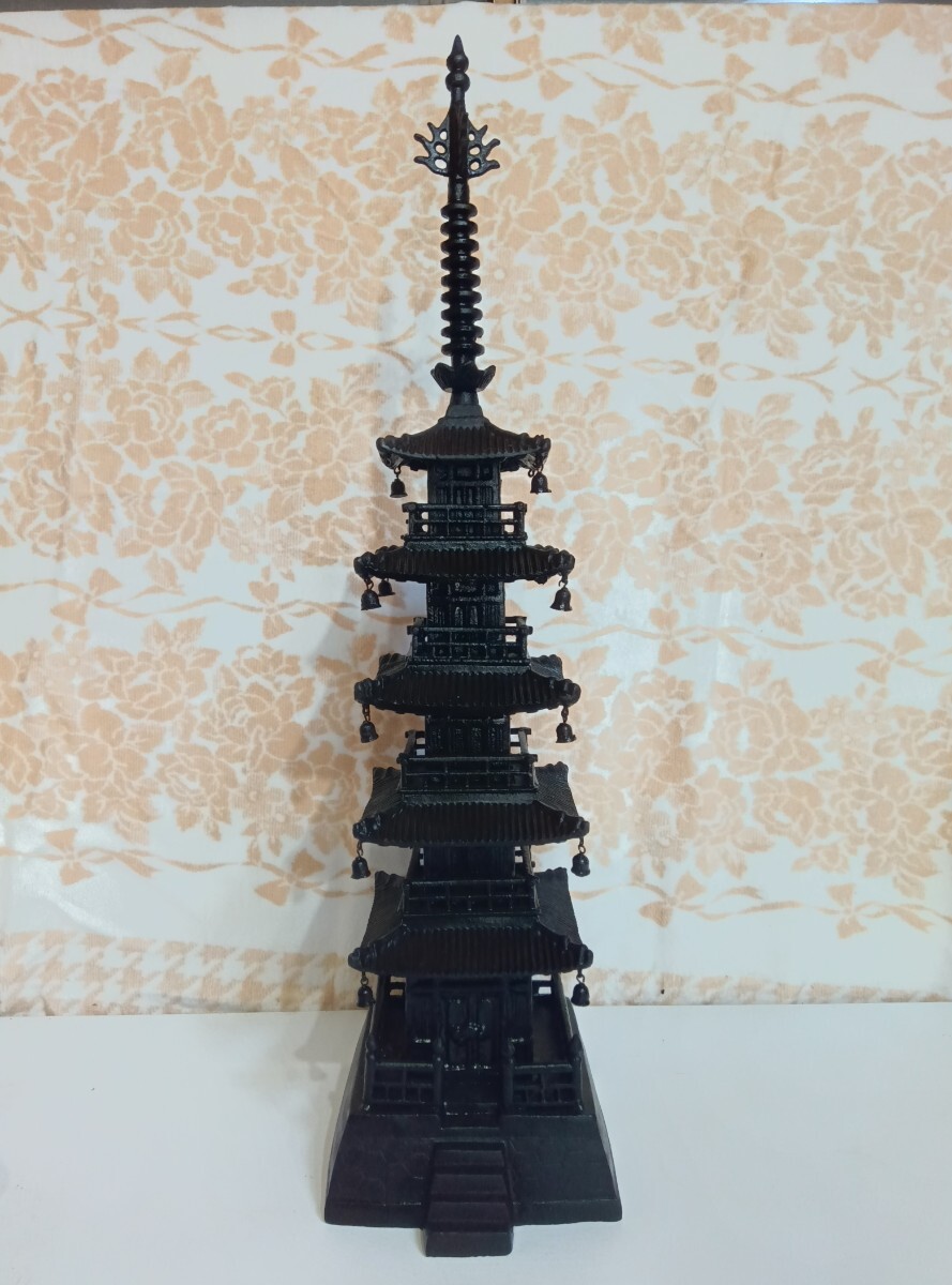 1282 希少九谷焼五重塔置物骨董