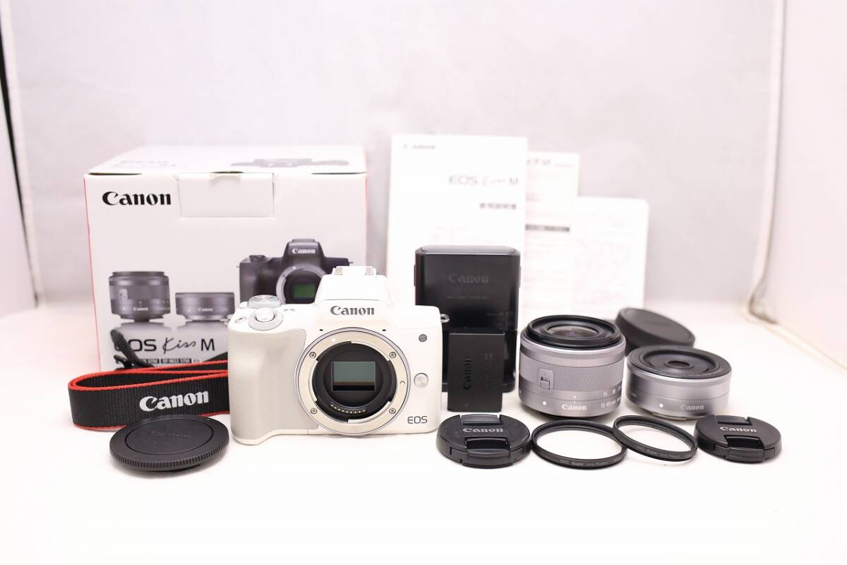 美品 EOS Kiss M ダブルレンズキット 白 Canon Amazon | Canon ミラー