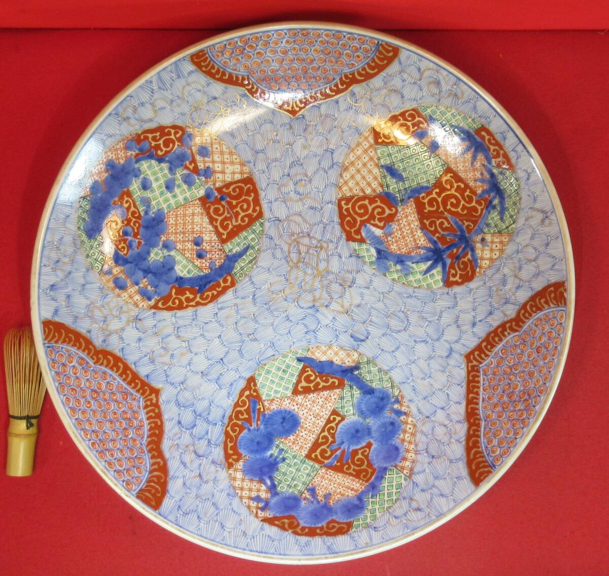 大聖寺伊万里 古伊万里 伊万里 色絵 金襴手 角皿 華の図 江戸期 1