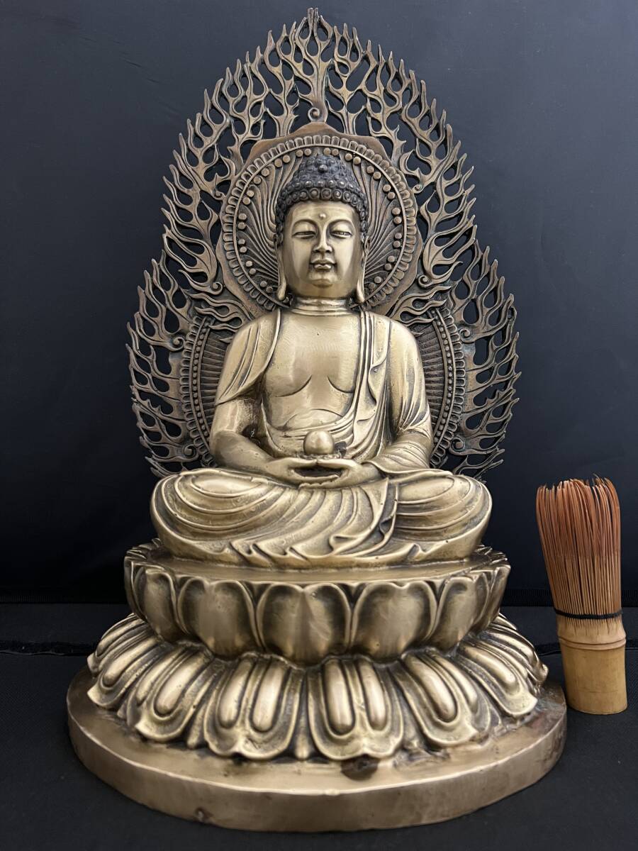 骨董 釈迦牟尼仏 大明宣徳 銅製 仏像 仏頭 骨董 釈迦牟尼仏 大明宣徳