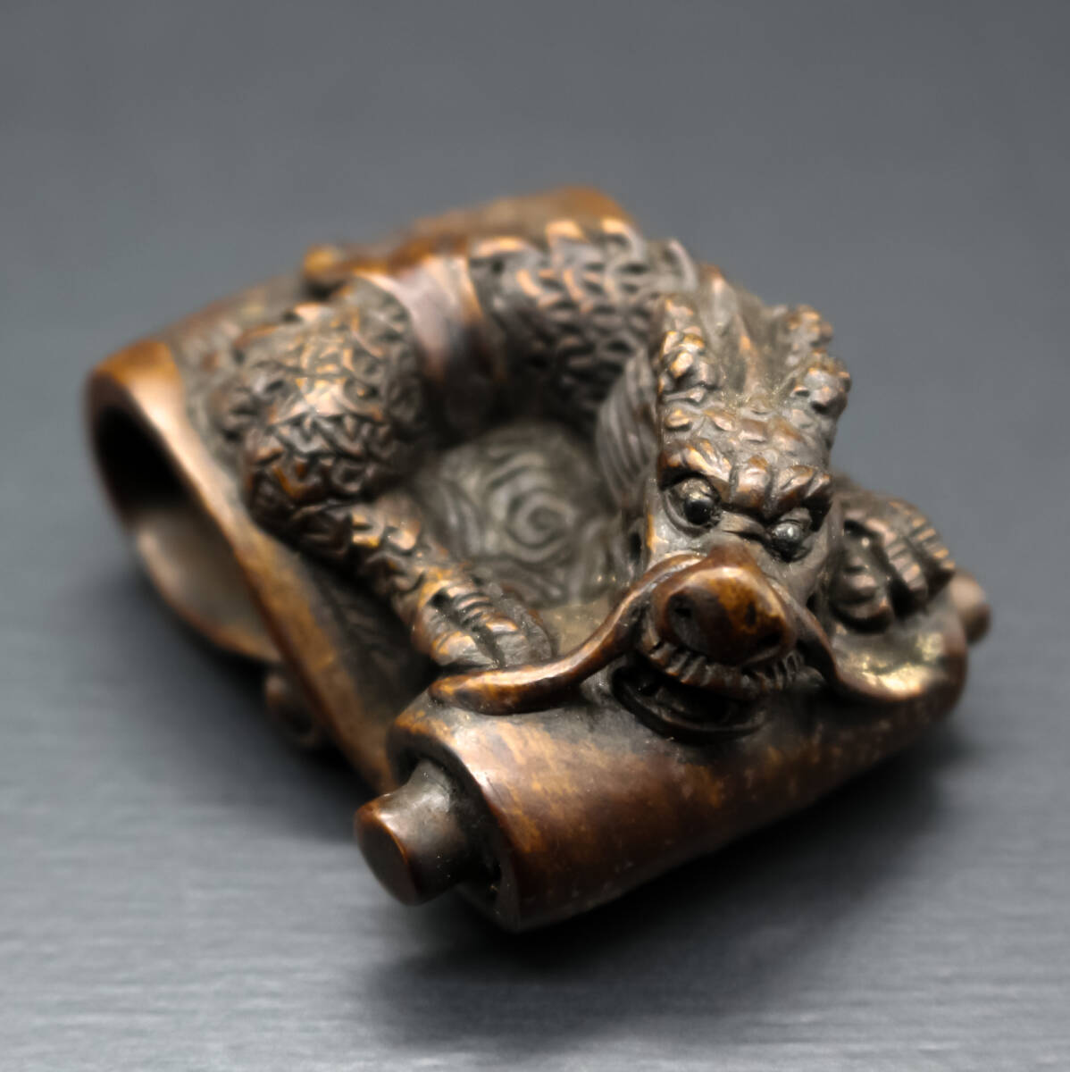 龍ちゃん様 根付 龍 根付け 江戸時代 骨董古美術 提げ物 龍ちゃん様