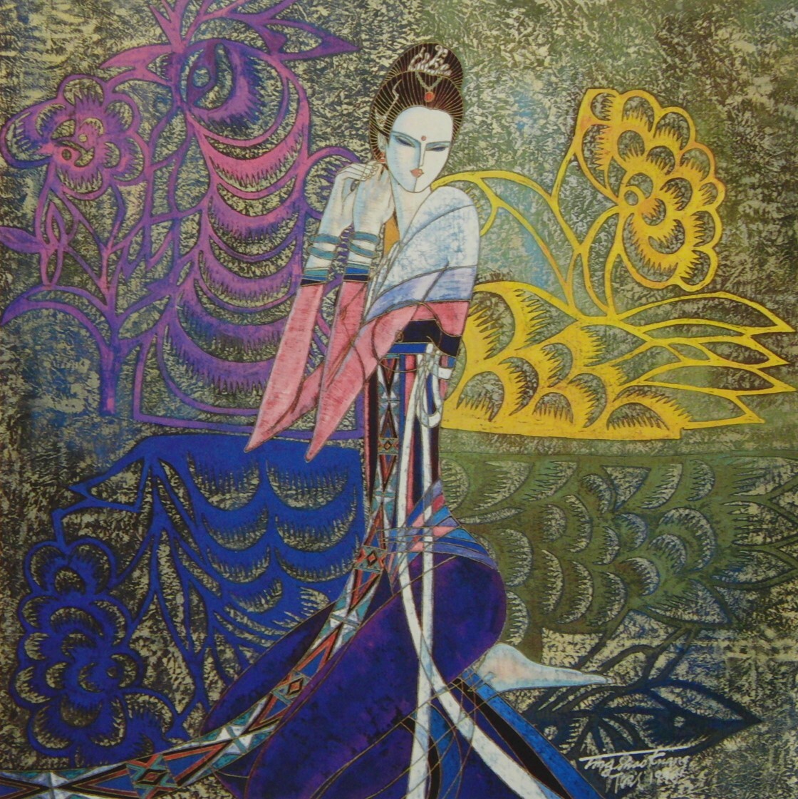 真作 丁 紹光 ティン・シャオ・クァン 楽園回帰 173/275 BK99 真作 丁