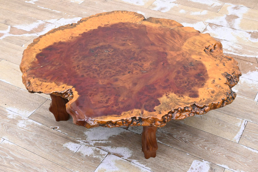 花梨玉杢葡萄杢天然木花台飾り台盆栽台置台厚さ3.5センチ