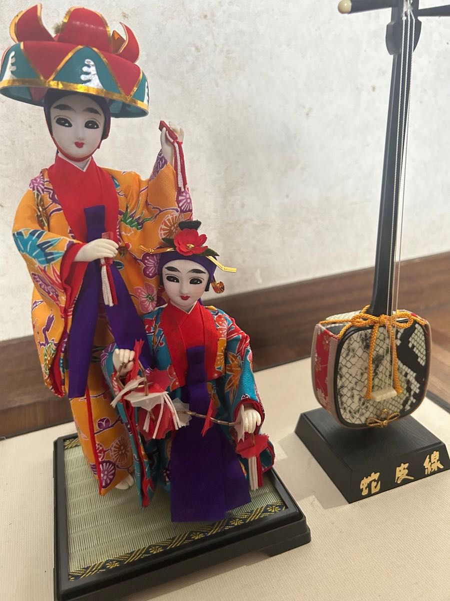 沖縄人形 琉球人形 昭和レトロ 日本人形 置物 琉球舞踊人形 人形ケース