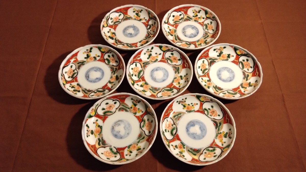 李朝白磁古伊万里伊万里輪華鉢豆鉢蔵出し4客