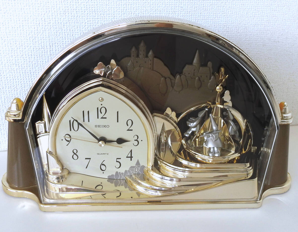 SEIKOセイコー置時計 QW427M クォーツ 回転振子(ジャンク) 2025年最新