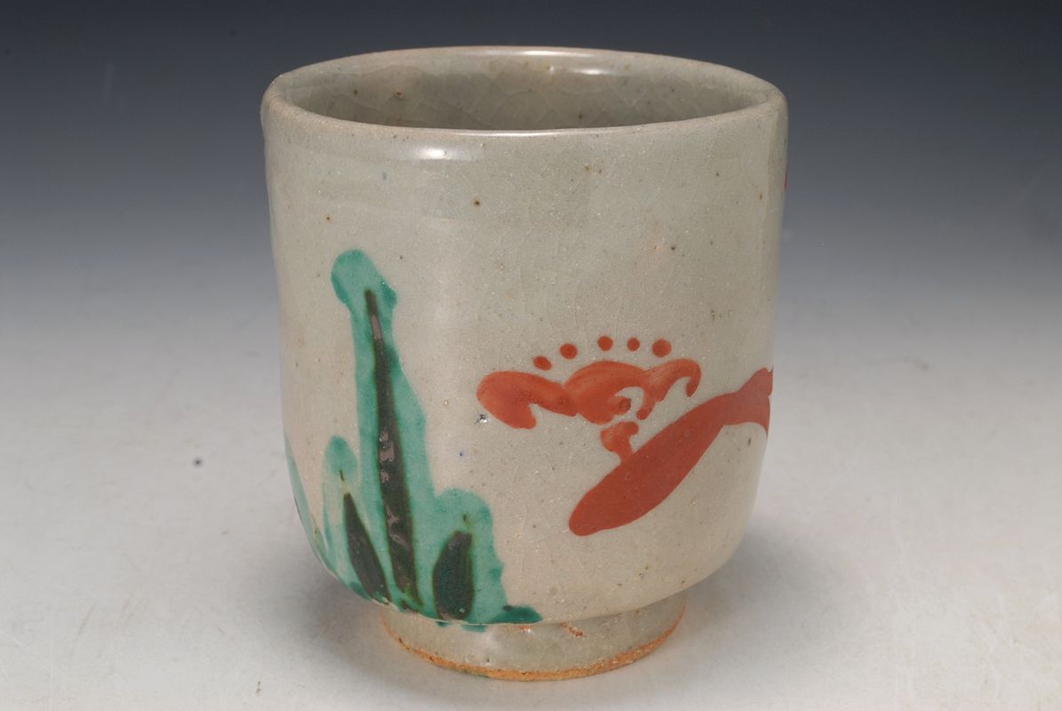 成井立歩 双鳥文赤絵皿 検）益子焼 合田好道 円道寺