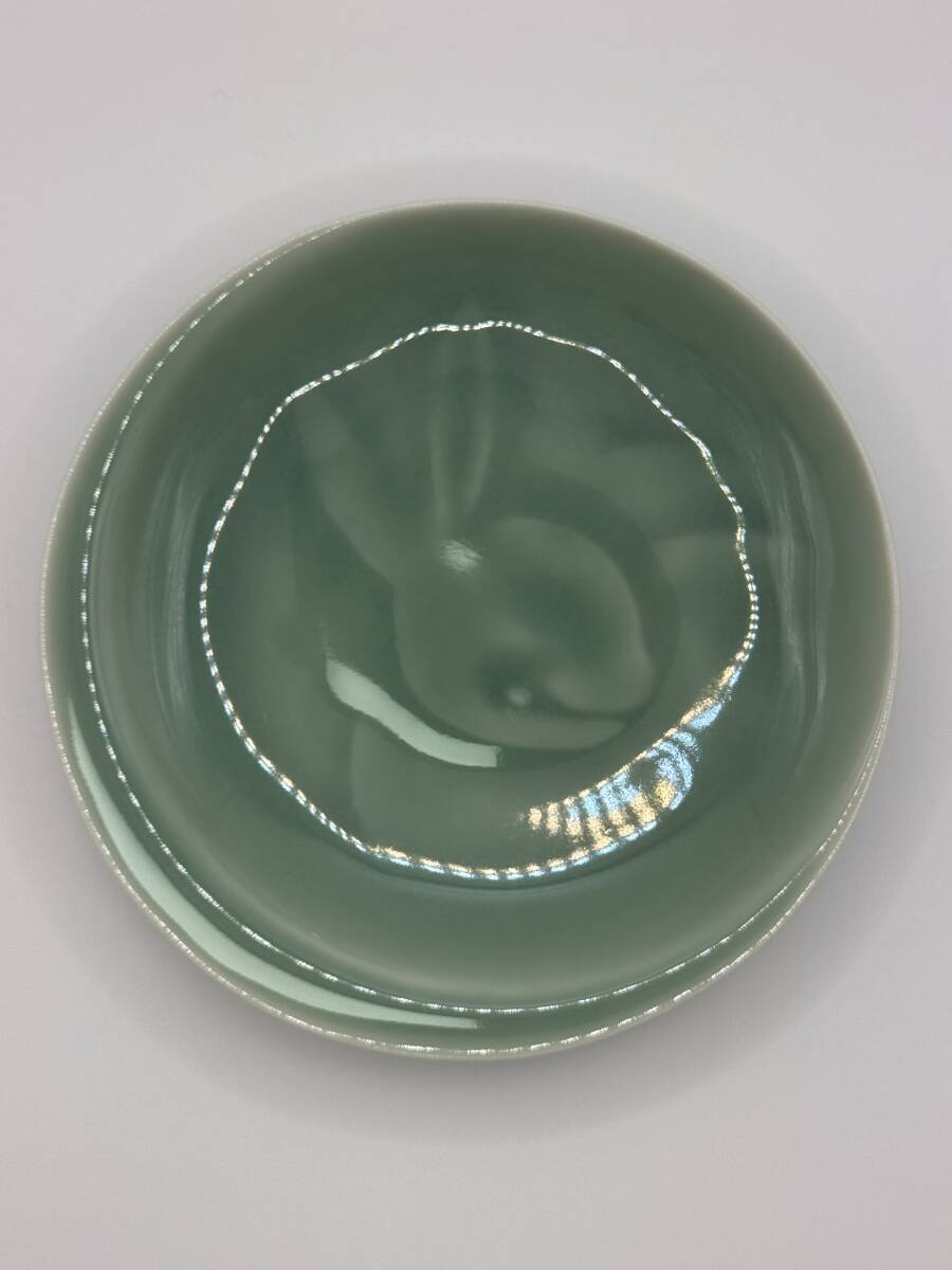 盛期 鍋島青磁杵形花池 二重共箱 有名蒐集家 旧蔵 図録掲載品！ 本物