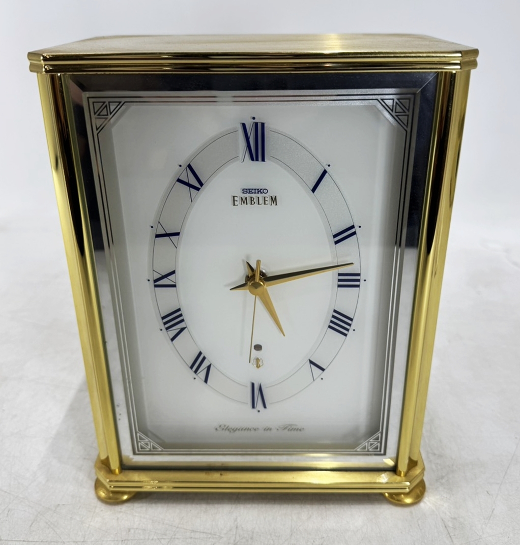 SEIKO セイコーエンブレム 電波置き時計 HW519M 動作確認済み SEIKO