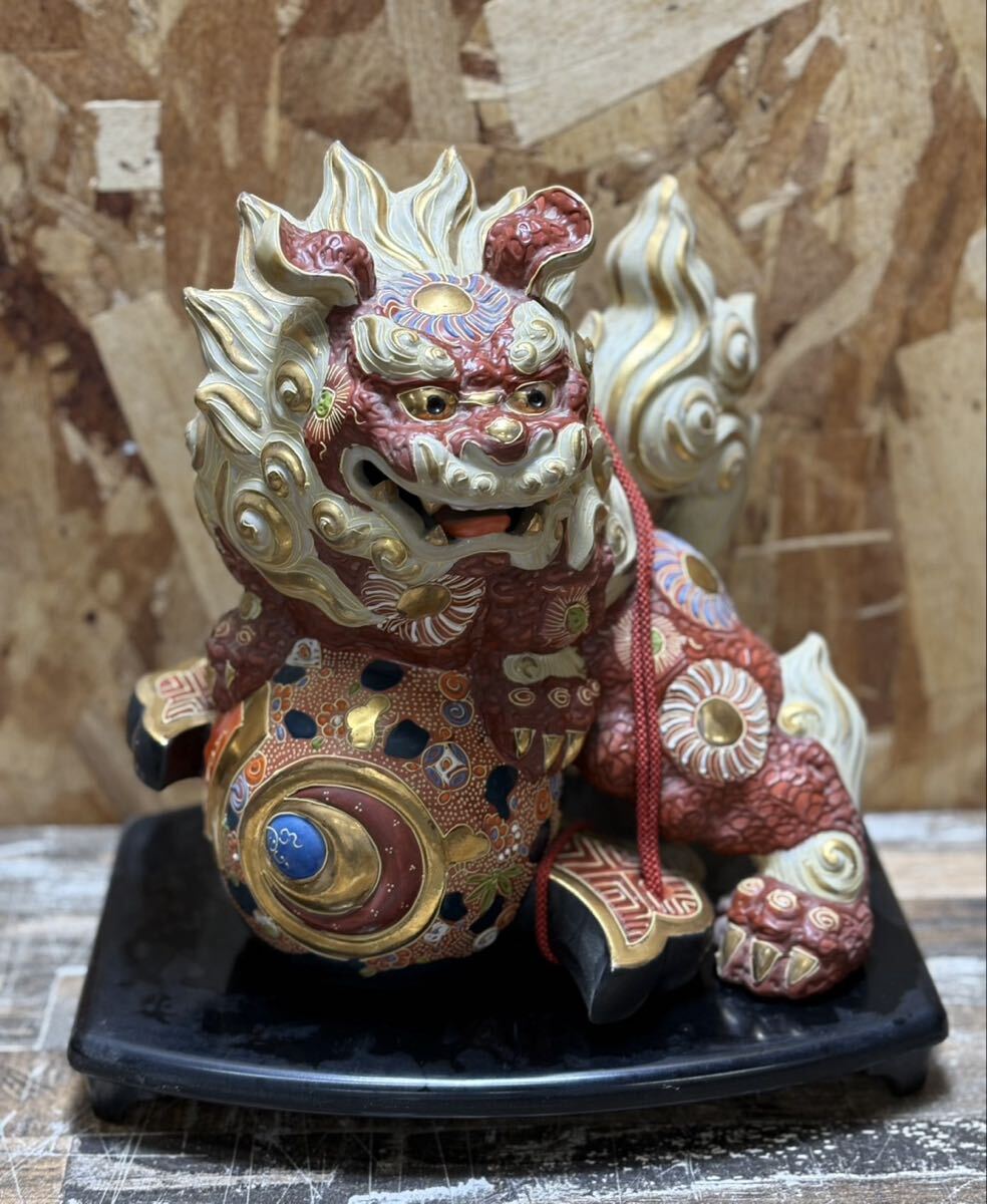 美品 九谷焼 巨大シーサー 送料込み 美品 九谷焼 巨大シーサー 送料