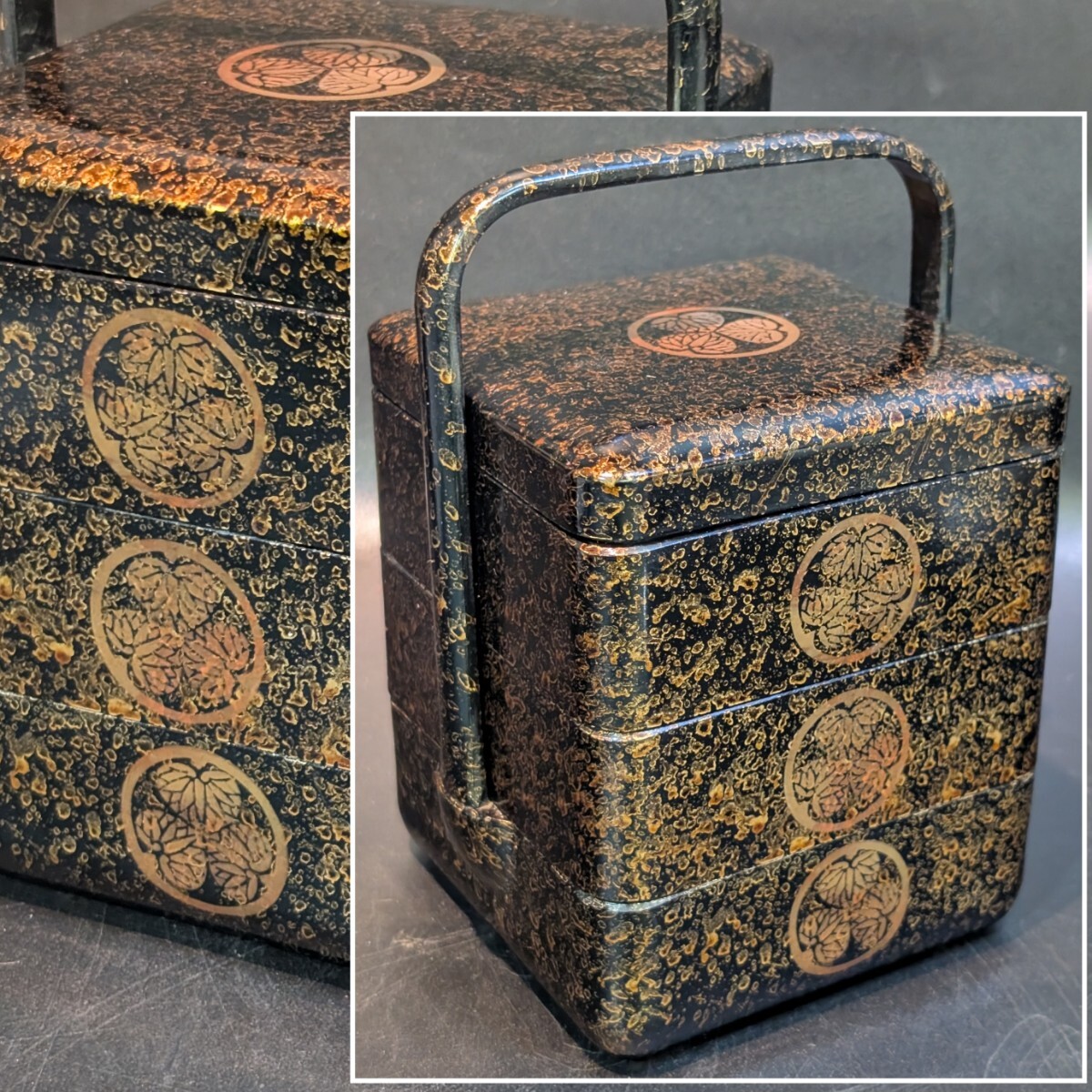 津軽塗 三段重箱 高級漆器 津軽塗 重箱 (三重＋二重 / 保管外