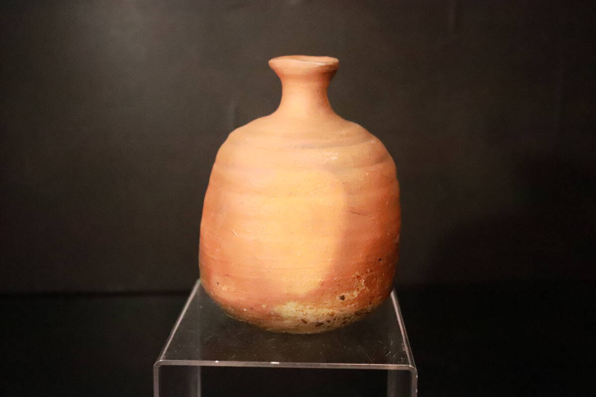 最上作☆中村真【師：中村六郎・金重道明】備前（窯変）徳利☆共箱