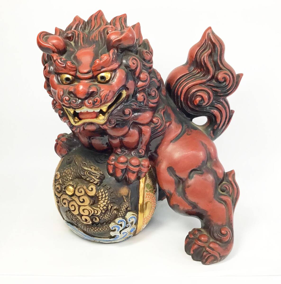 九谷焼 古九谷 時代九谷 陶芸 玉乗獅子 彩色陶磁 唐獅子 陶器 陶製