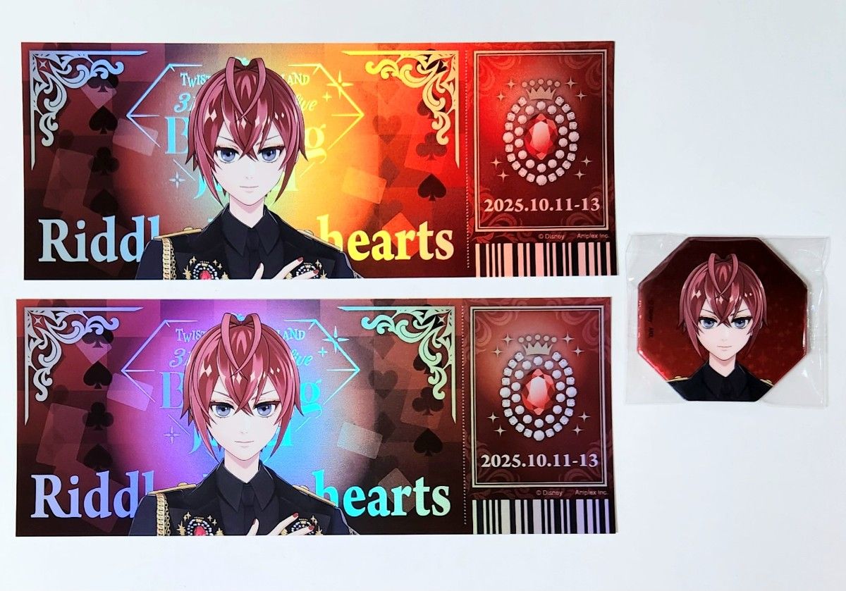 ツイステ イデア オルト チケット風カード ホログラム缶バッジ