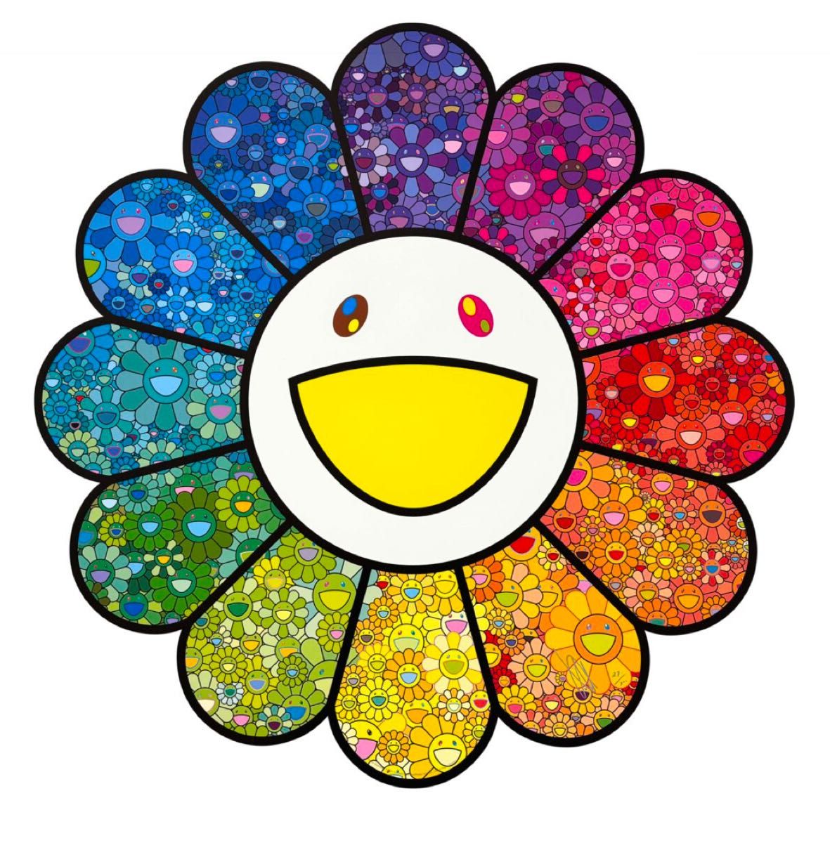 村上隆 サイン入りポスター ザオウーキーのお花の絵へのあこがれ ED300