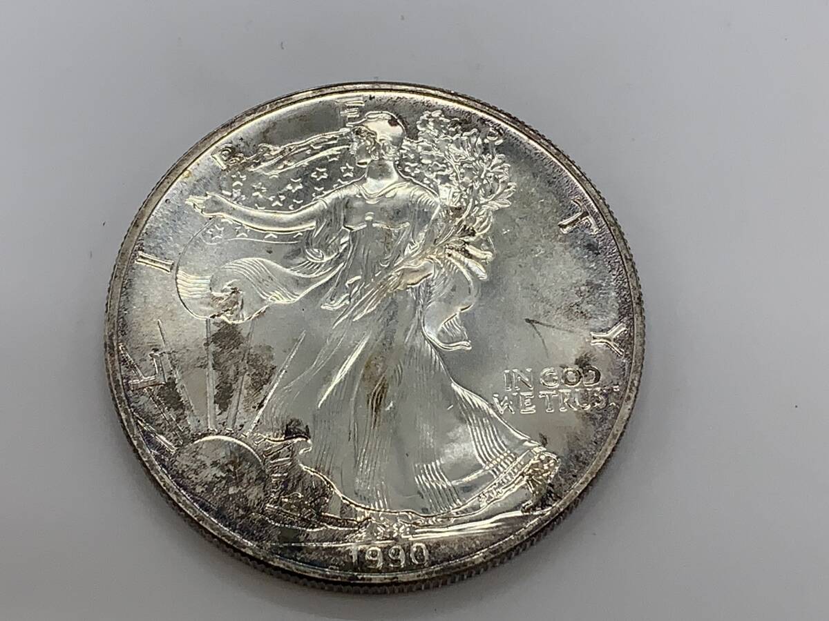 1990年 アメリカ イーグル銀貨 ケース破損 1990年 アメリカ イーグル
