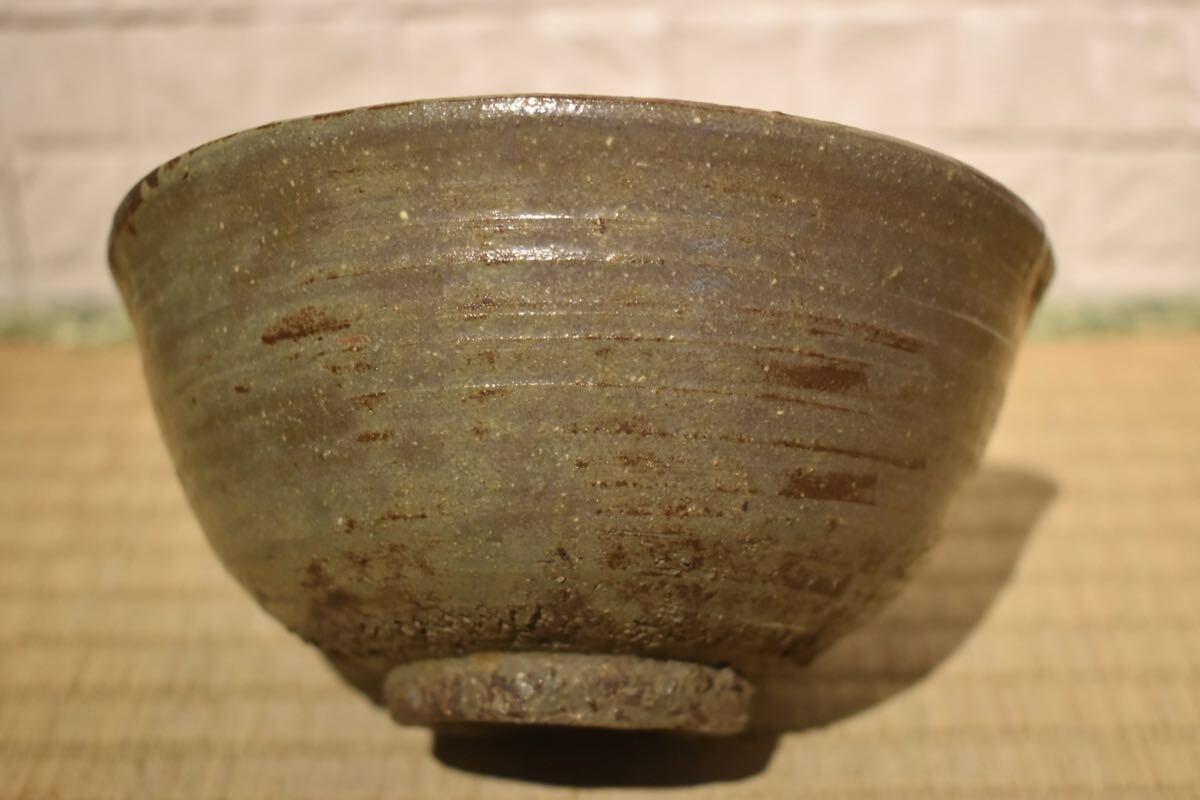 李朝 茶碗 茶道具 骨董 古玩 古美術 時代物 径14.3cm 李朝 茶碗 茶道具