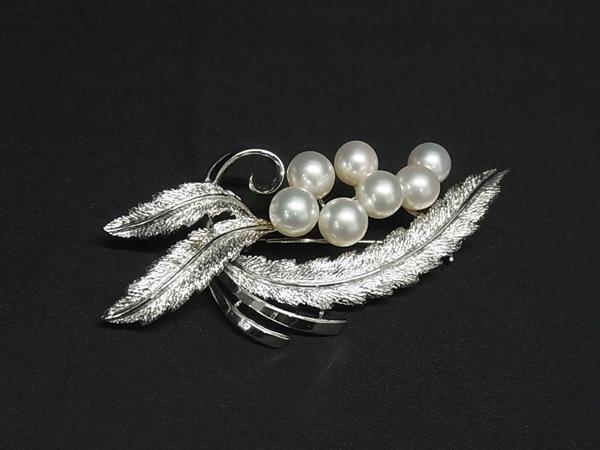 MIKIMOTO 10P パール ベビーパール 真珠 ブローチ 月桂樹 2025年最新