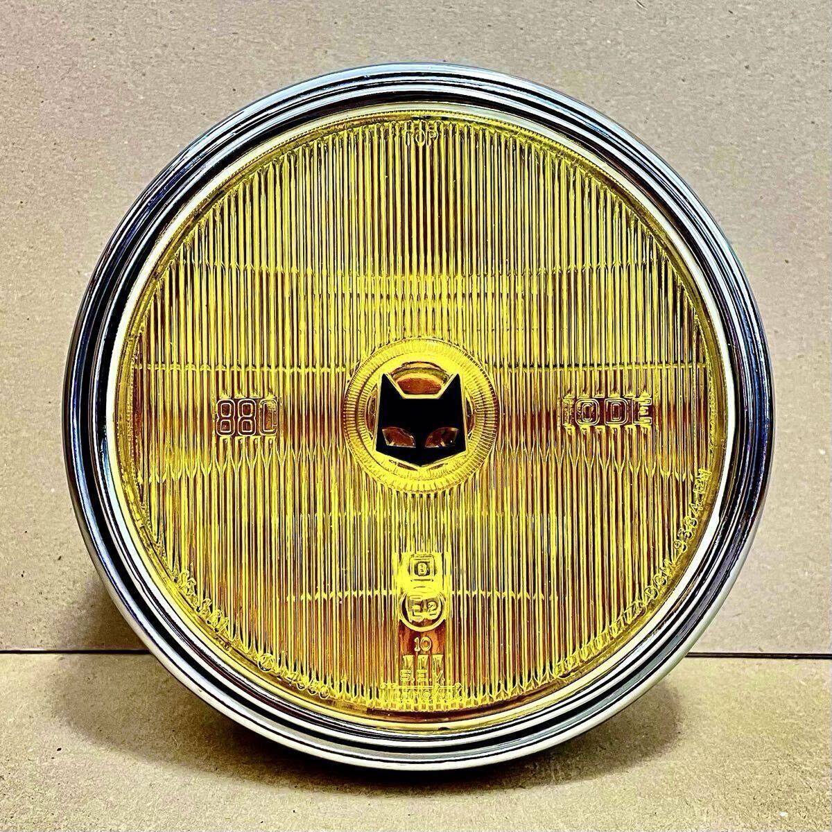 当時物マーシャルイエローレンズ 長方形ライト 猫ロゴ付き 当時物