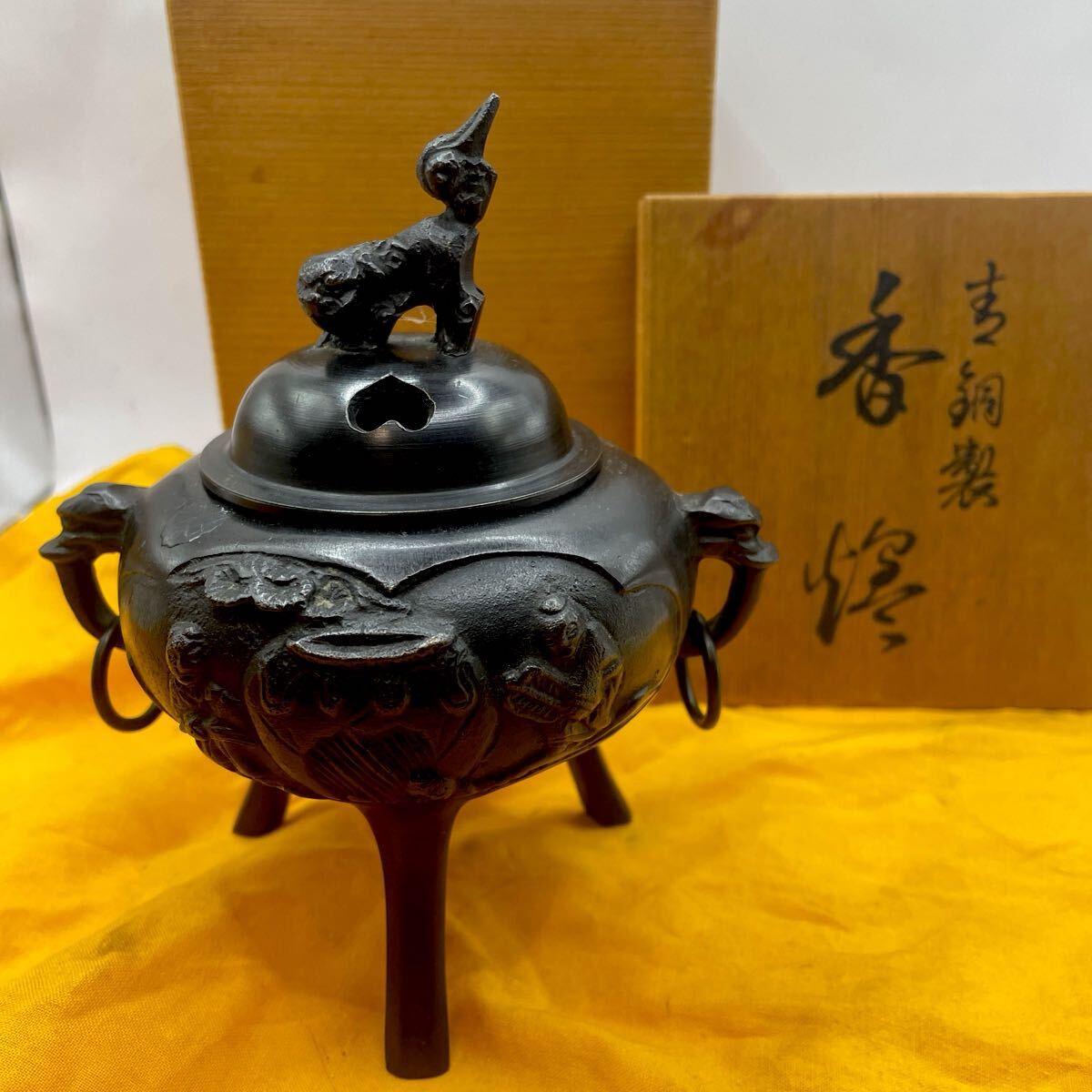 アンティーク 色絵三足香炉 1客 6 アンティーク 色絵三足香炉 1客 6