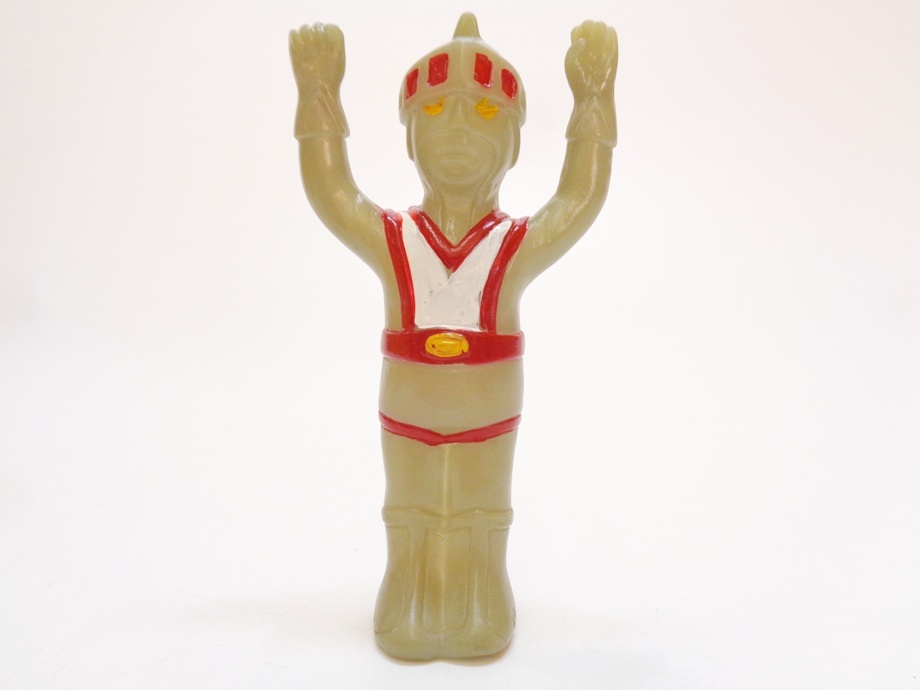 昔のソフビ 詳細不明 無版権 ダイバー風 ソフビ 人形 パチ 黄色 昭和