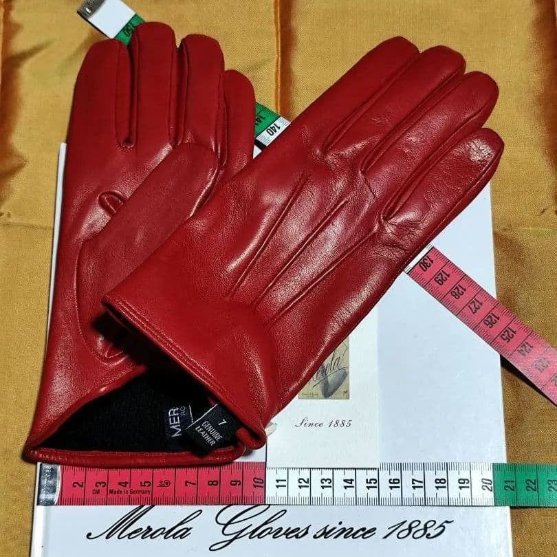 値下げ メローラ ナッパ ボルドー濃赤 カシミア黒 革手袋 グローブ