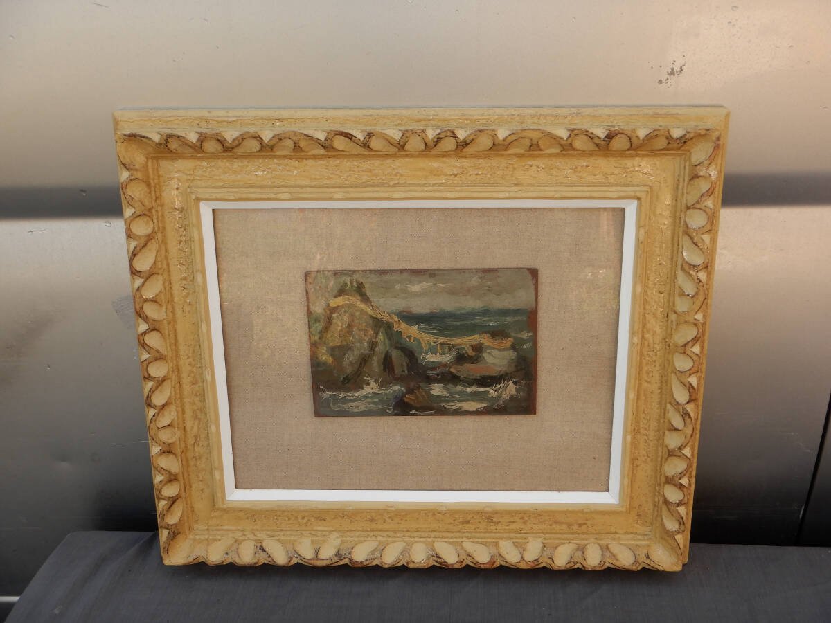 昭和初期 油絵 油彩画 静物画 額縁 ビンテージ 昭和初期 油絵 油彩画