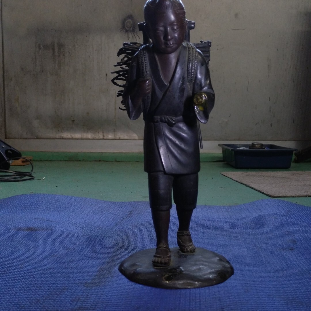 Yahoo!オークション -「二宮金次郎像」(銅製) (金属工芸)の落札相場