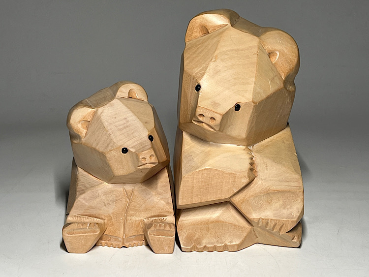 Yahoo!オークション -「木彫り 熊 親子」の落札相場・落札価格