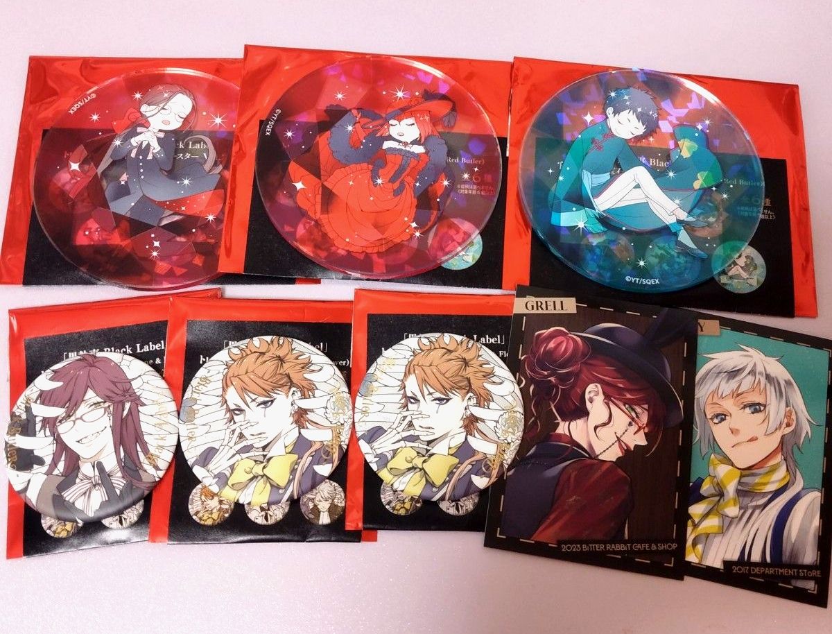 黒執事 缶バッジ アクリルコースター グレル 黒執事 Black Label