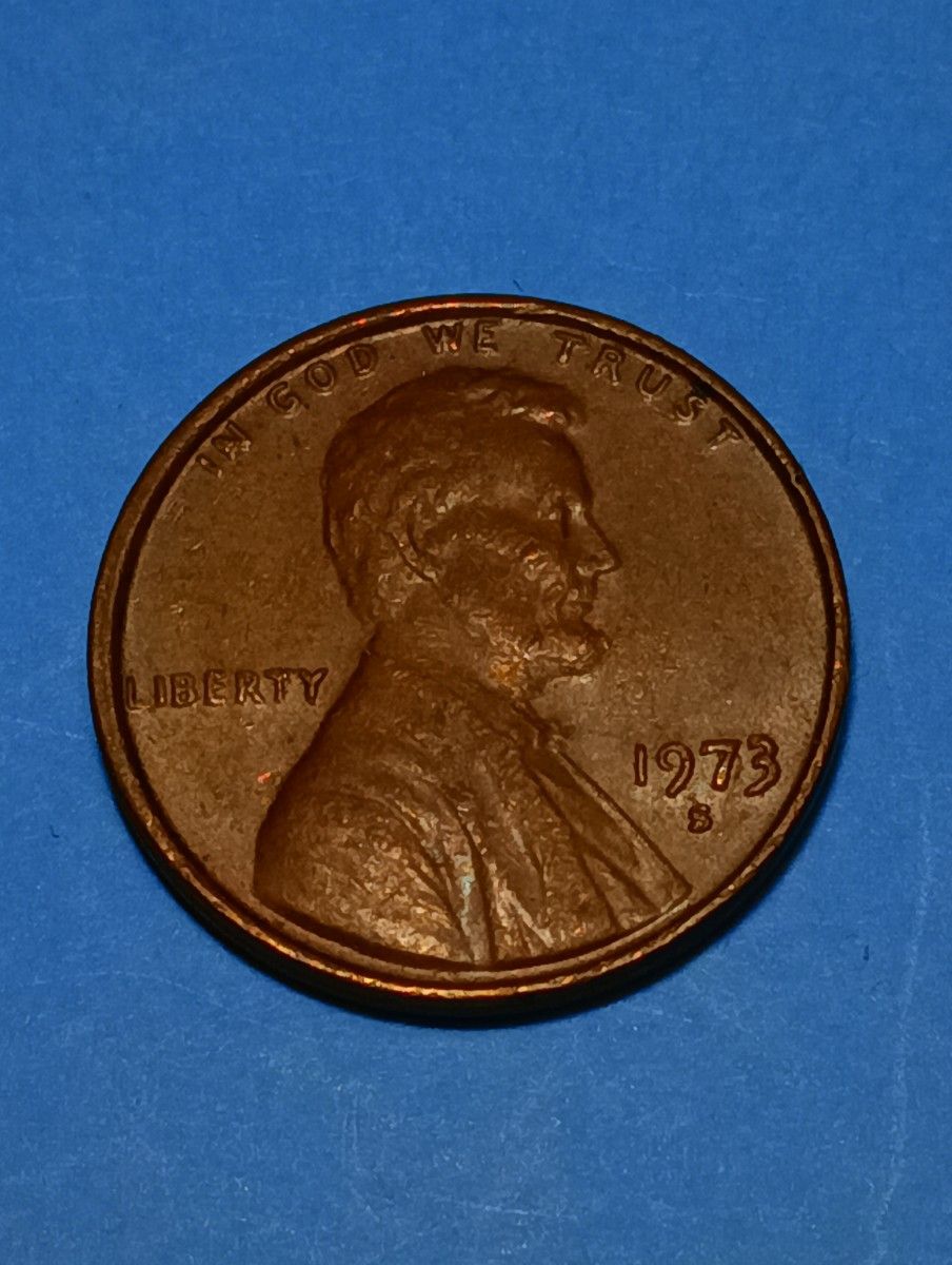 アメリカ 1セント リンカーン ペニー硬貨 1987年 D death ring付き