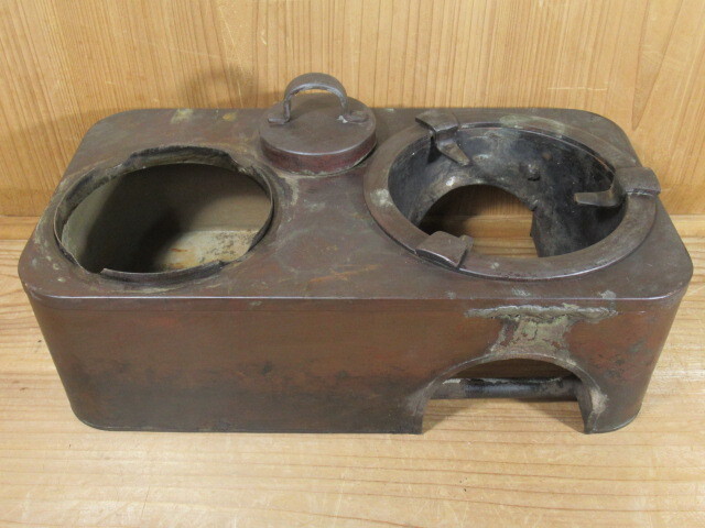 龍文堂 ねずみ五徳 長火鉢用鉄鋳物五徳 銅蓋 銅壺