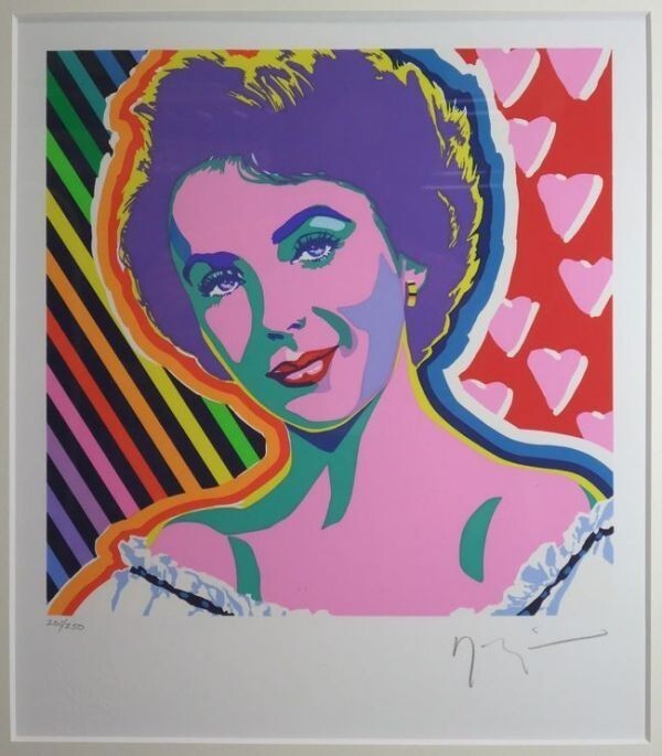 額付】ヒロ・ヤマガタ「ロサンゼルス」【作家直筆サイン】【シルク