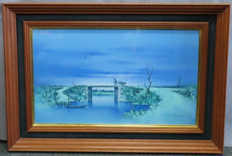 樋口治平 油彩真作 幻想的な樋口ブルー！ 樋口治平 油彩真作 幻想