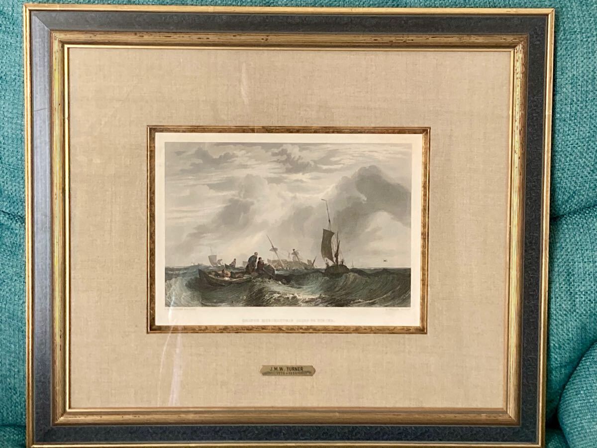 J.M.W.ターナー、ワイ川にかかる、希少画集画、 新品額装付 J.M.W.