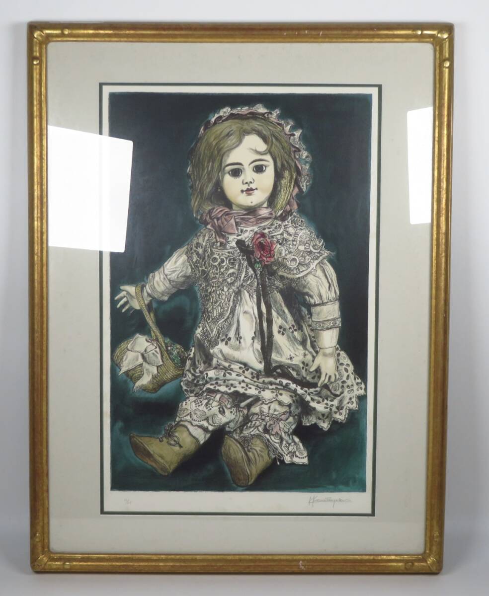 版画.小松崎 邦雄.リトグラフ.少女.絵画.額絵.美術品.インテリア.額縁