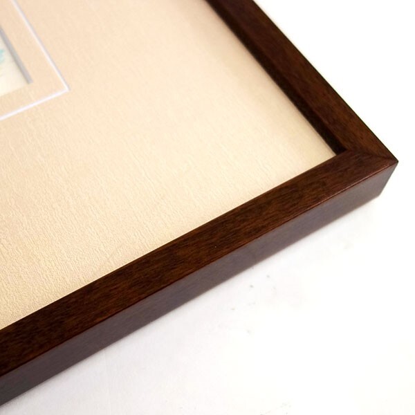 水彩画 日下部寛 「ガロンヌ河畔の教会（フランス）」 F4号相当 額付き