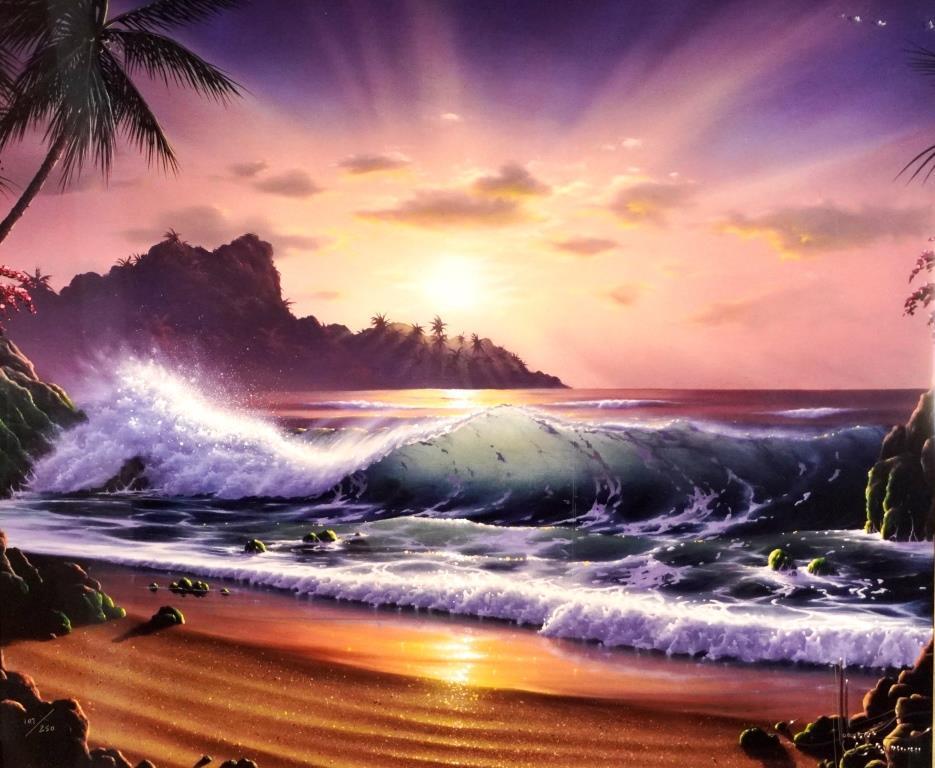 美品 ジョン・アルホーグ「サンライズイン～」ミクスドメディア ダイヤ