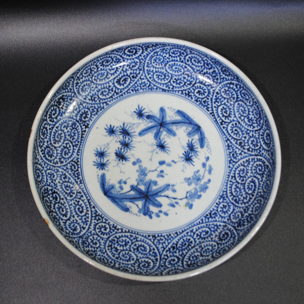 富貴長春 元禄花籠手大皿 江戸時代 富貴長春 元禄花籠手大皿