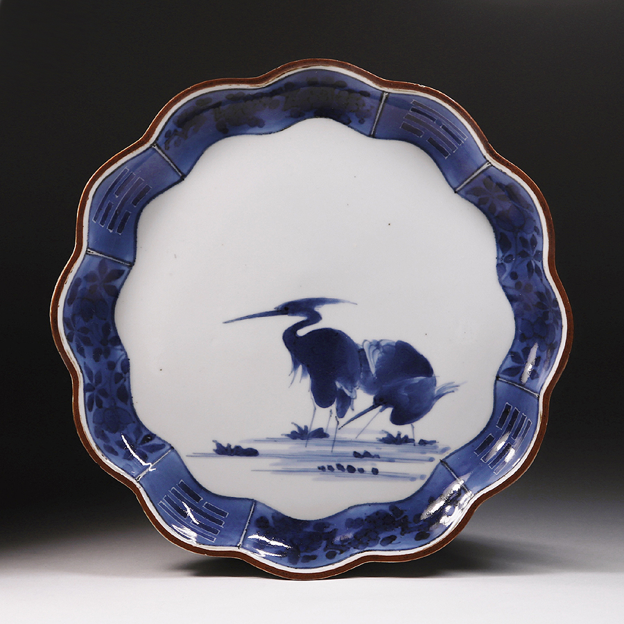 古伊万里 藍九谷 小皿 無傷完品 新渡 古染付 民芸 民藝 古九谷 初期