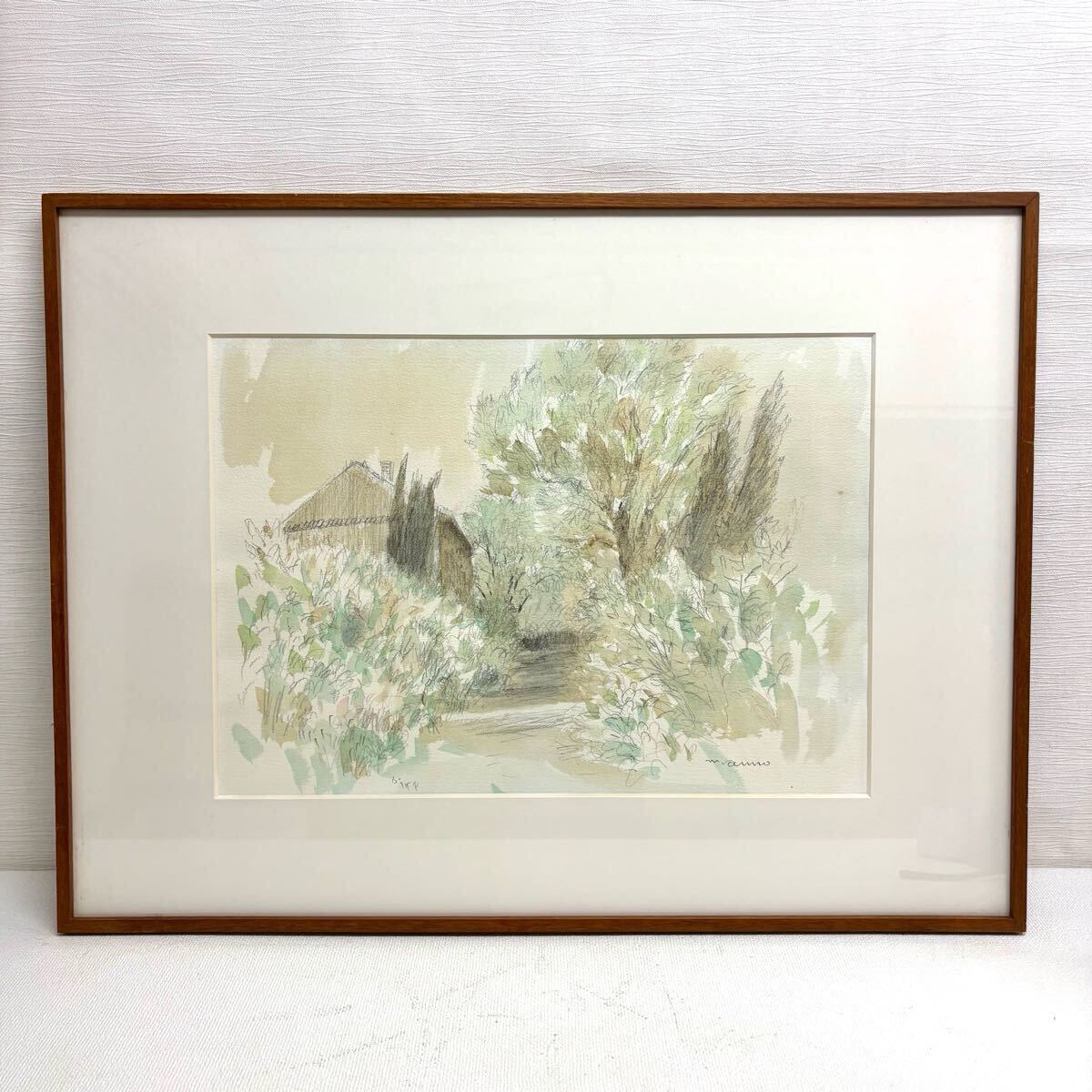 風景 水彩画 サイン入り 安野光雅 リトグラフ 風景 水彩画 サイン入り