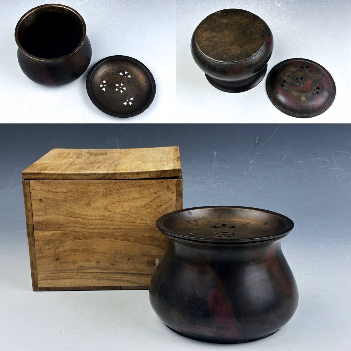 茶道具 唐銅建水 時代物 馬彫 骨董品 古美術 金属工芸 現状品