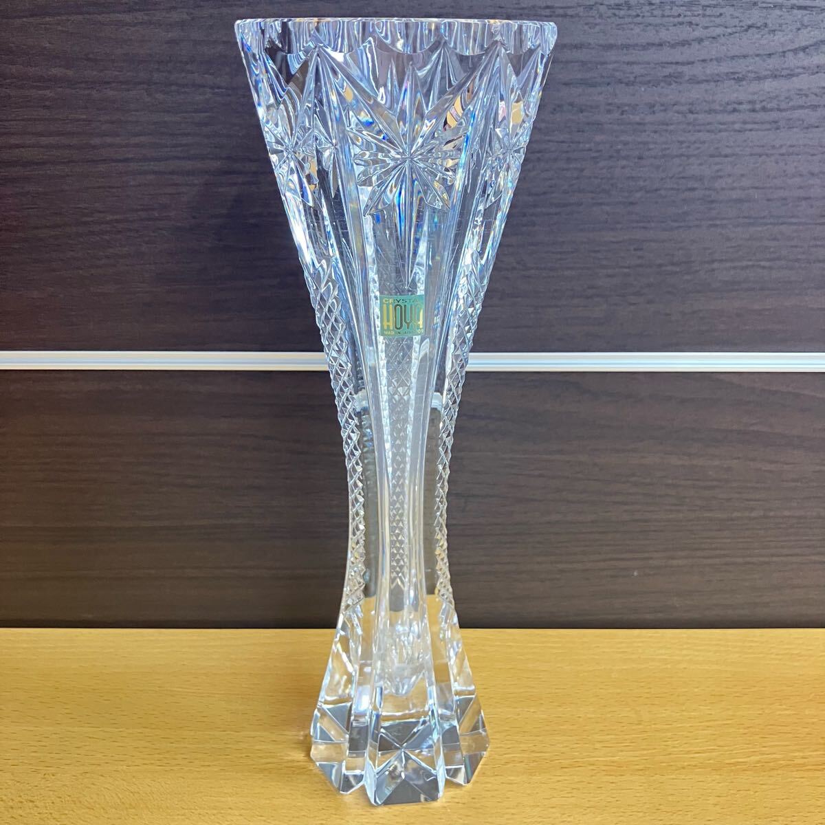 HOYA クリスタル 佐々木文夫 花瓶 フラワーベース 最高級 貴重 中古品