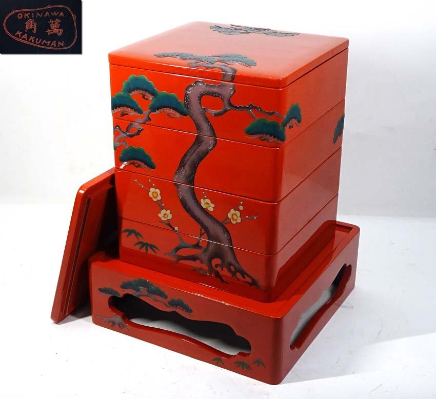 琉球漆器 重箱 琉球漆器 重箱 重箱 – 角萬漆器