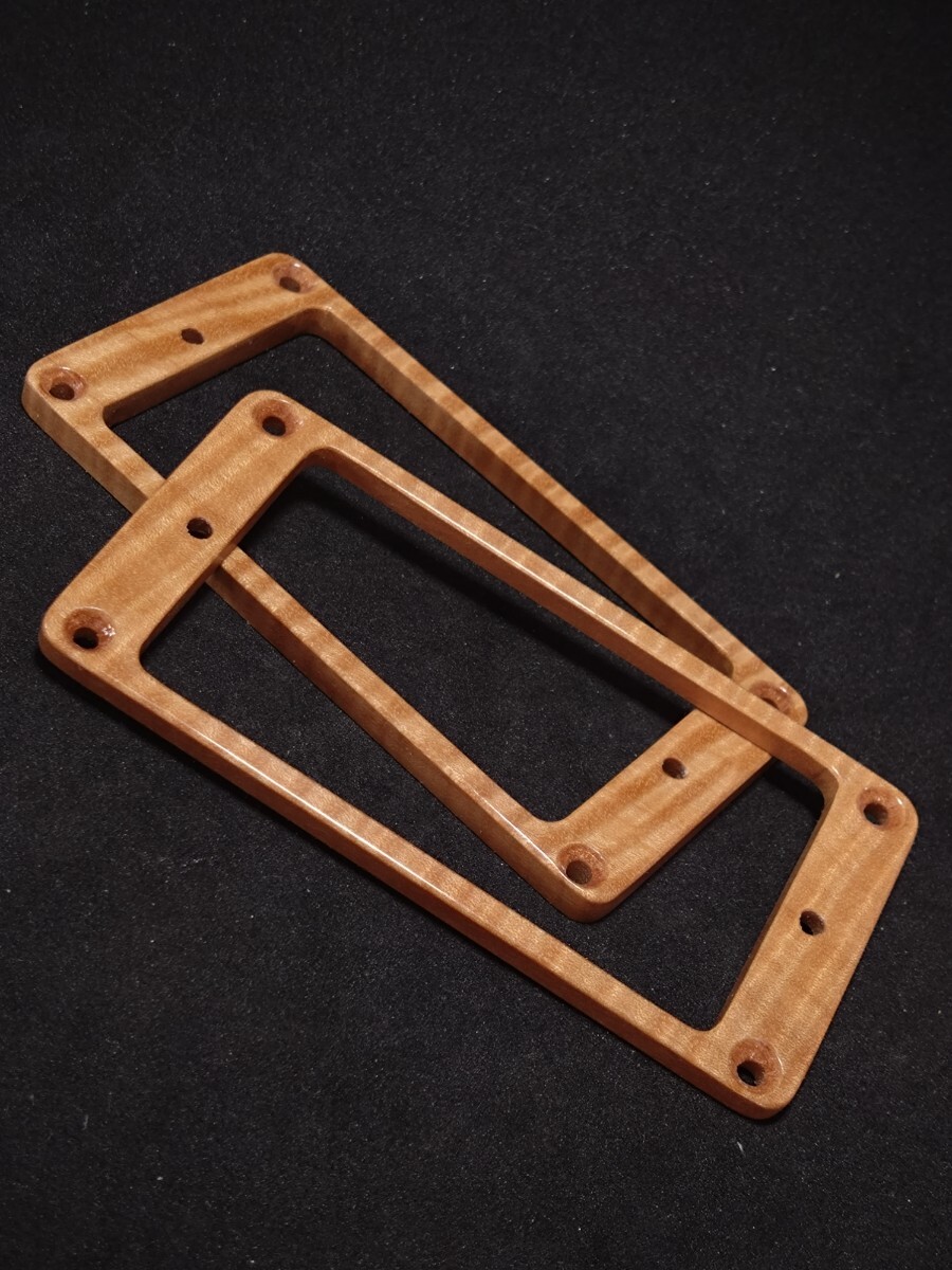 ウッドエスカッション、ノブセット 5Aカーリーコア材（注文オーダー分