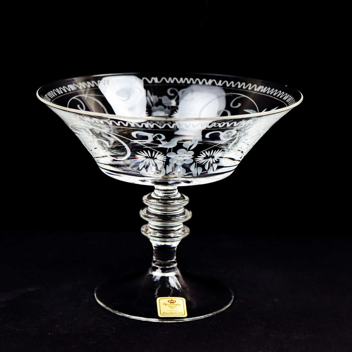 稀少】ドイツ製 テレジアンタール ラッヘル グラヴィール コンポート