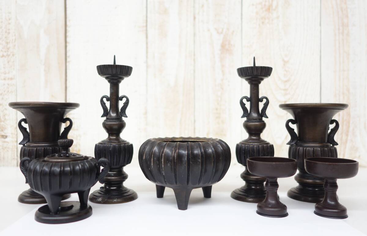 銅製 燭台 仏堂 仏具 工芸品 置物 銅製 燭台 仏堂 仏具 工芸品 置物