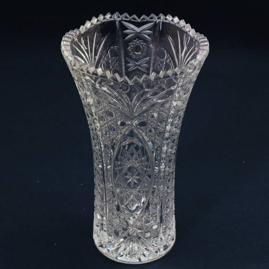 ゴージャス 豪華 クリスタル ガラス花瓶 中古品 ゴージャス 豪華